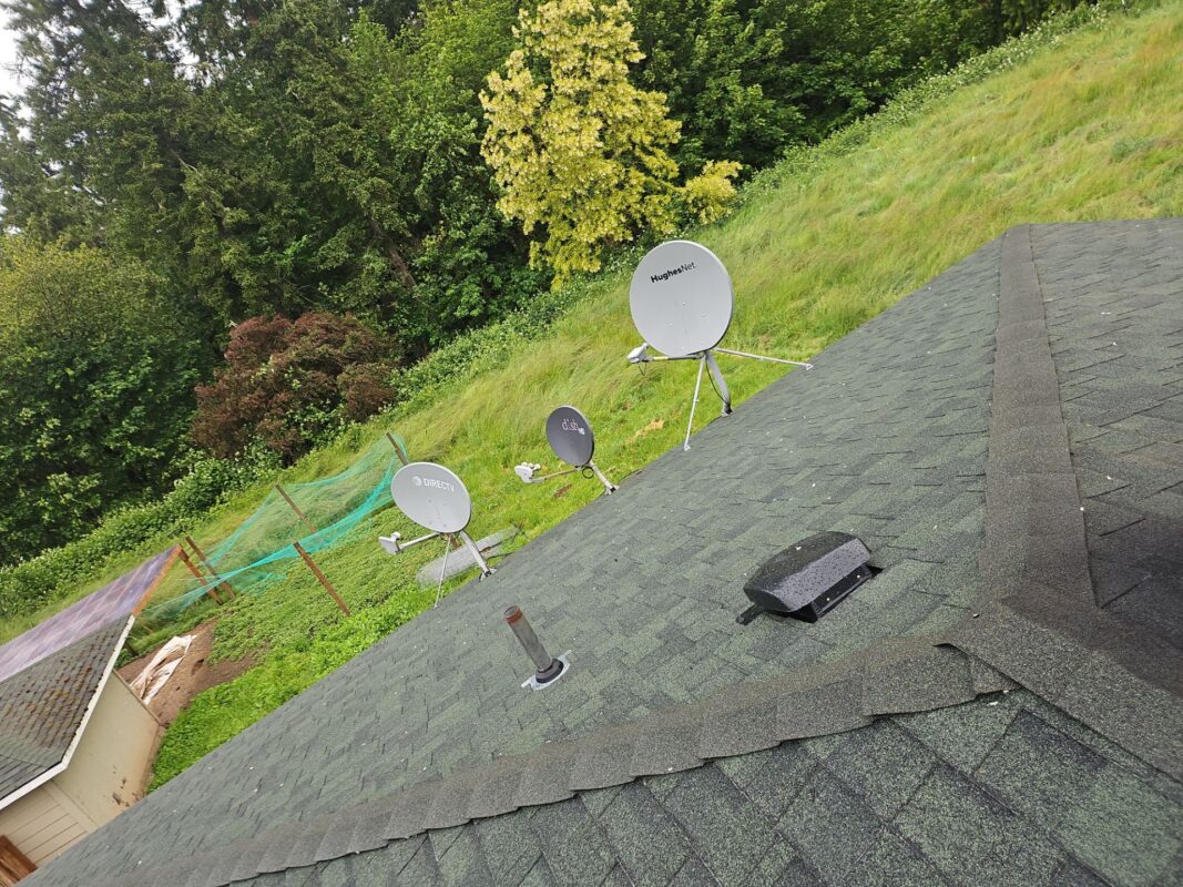 Finished roof blending with green landscape in Sherwood OR