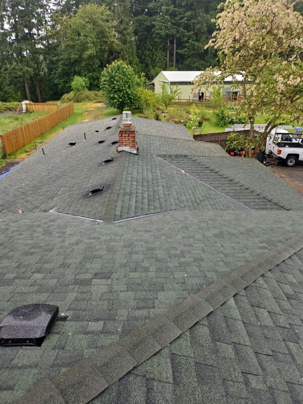 New CertainTeed Cinder Black shingles installed on Sherwood roof