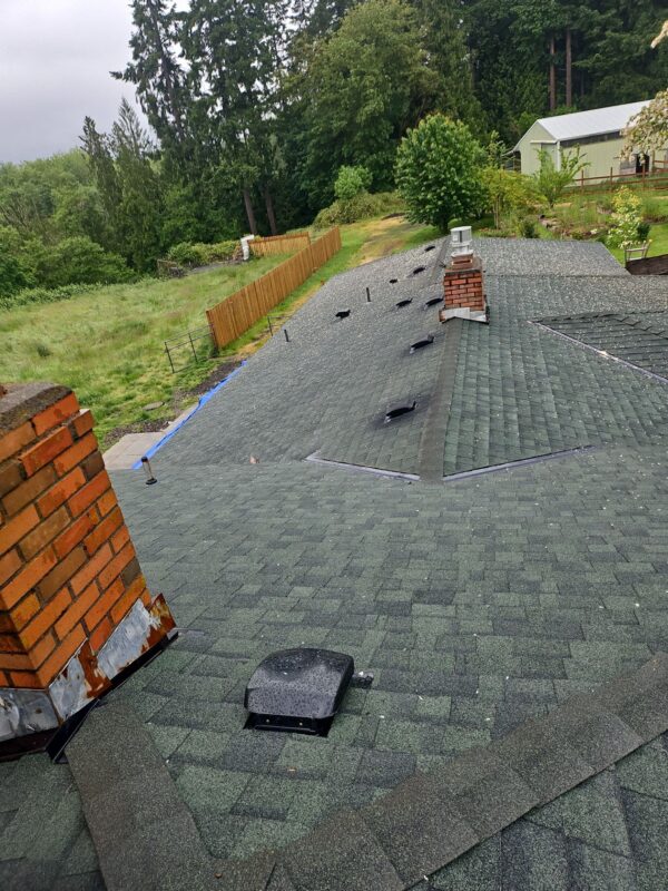 Roof stripped down to decking for full system replacement